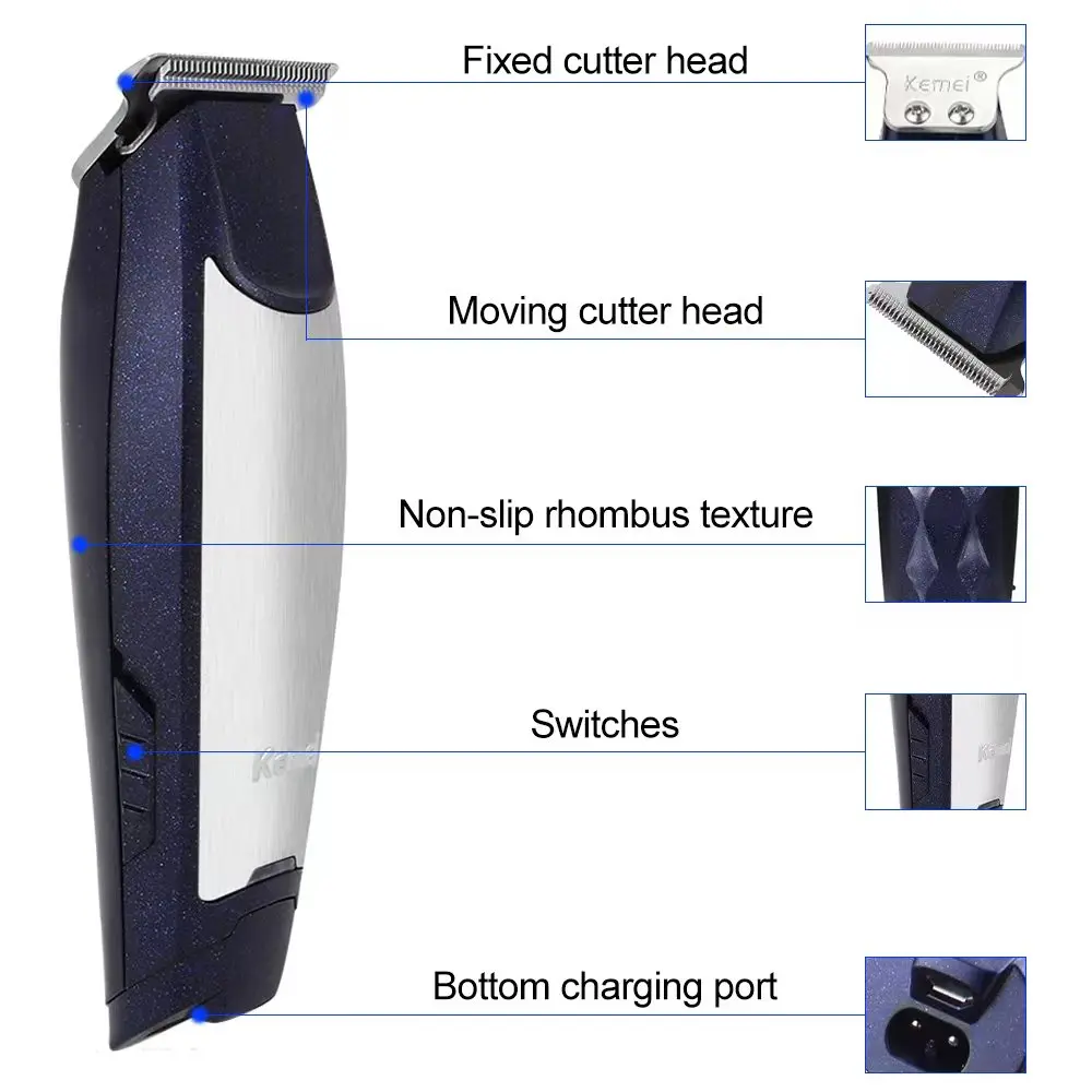 Kemei 5021 Haarschneider, elektrischer Haarschneider, wiederaufladbarer Rasierer, Friseur-Haarschneidemaschine für Männer, Bartschneider – Detail 3