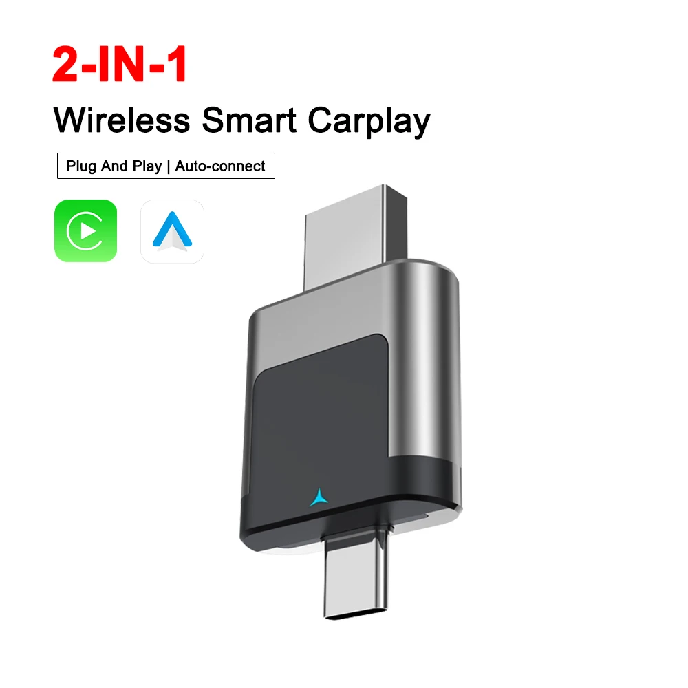 Carplay Box Wired to Wireless Android Auto Car Adapter Smart Car Device Interconnection, Suitable For iPhone and Samsung