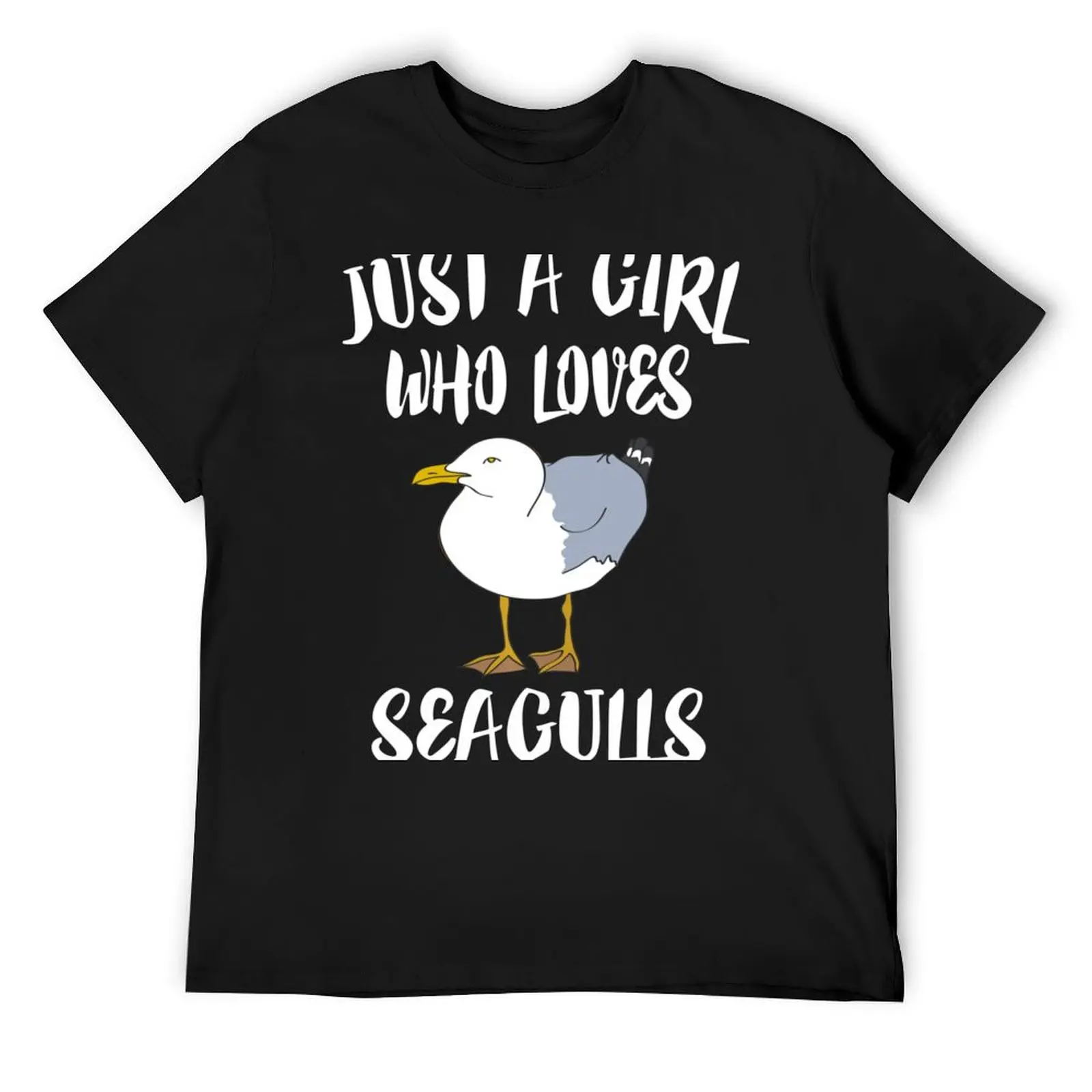 Girl Seagulls Bird Just Who Loves A Gift Lover T-Shirt kawaii clothes summer top baggy shirts clothes for men