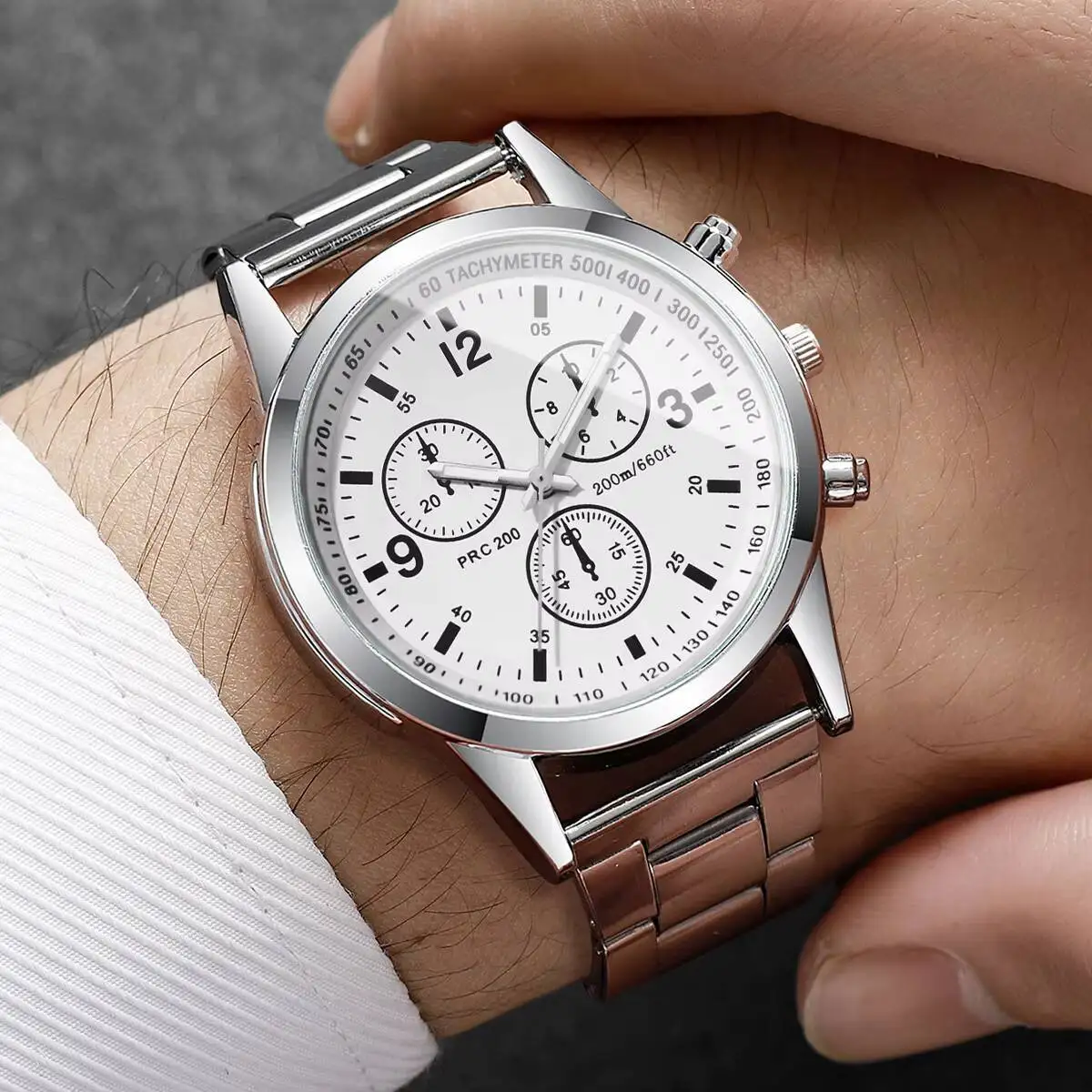 Men's Luxury Arabic Dial Quartz Watch, Elegant