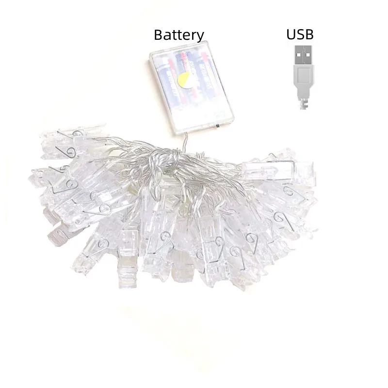 1.5 متر/3 متر LED صور كليب سلسلة أضواء USB بطارية تعمل بالطاقة الجنية صورة لحفل الزفاف غرفة نوم عطلة معلقة الديكور الجدار مصباح