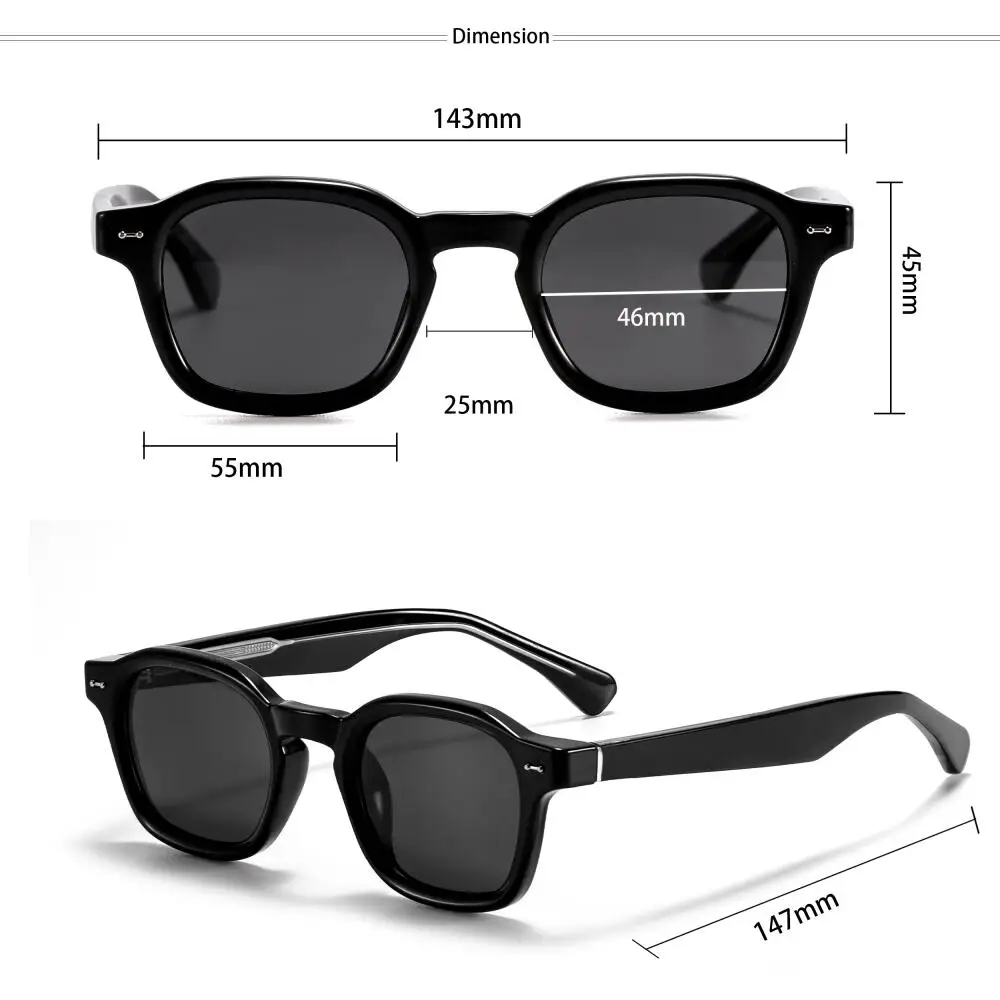 CATERSIDE جديد للجنسين ريترو فاسق نظارات الموضة إطار مربع حمض البروبيونيك دبوس الساق في الهواء الطلق الأساسية واقية من الشمس نظارات UV400