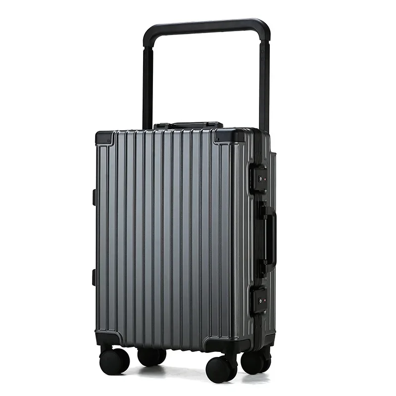 20 22 26 Inch Aluminum Frame Rolling Luggage Travel Suitcase Wide Pull Rod Trunk Large Capacity Case Unisex Carrier Travel Bag