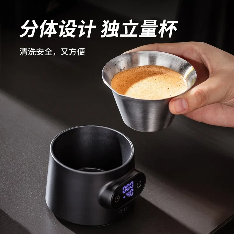Digital Coffee Scale with Extraction Cup Portable Bean Weighing Device for Espresso Italian Moka Pot Dual Purpose Kitchen