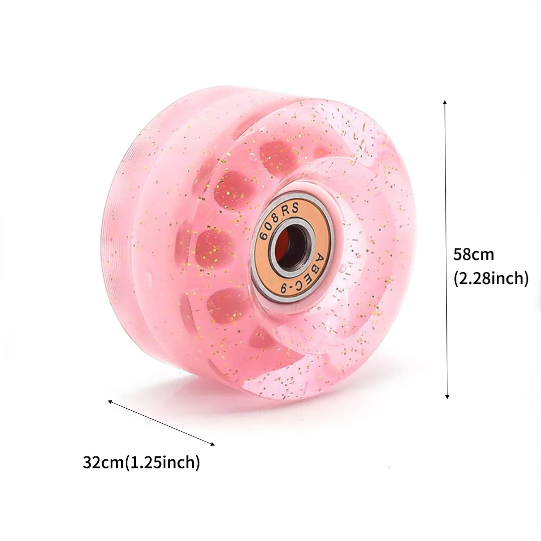 8 Pack 58*32mm No Light Indoor QUAD Roller Skates Wheels 82A double Line Skates Wheels with Bearings for Double Row Skating