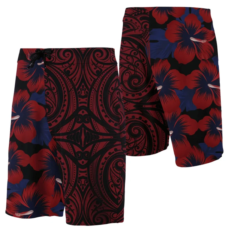 2024 Men Beach Shorts Hawaii Summer Tropical Polynesian Kanaka Women Board 3D Print Swim Trunks Ropa Hombre Short Pants
