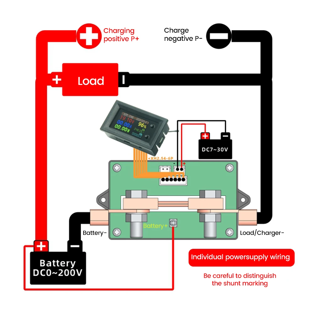 7200 DC 30V Digital Power Energy voltmetro amperometro tensione wattmetro misuratore di temperatura misuratore di frequenza di energia elettrica 9