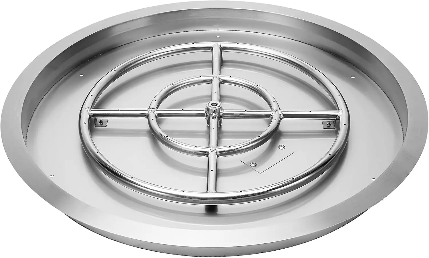 Drop-in Round Fire Pit Burner Pan, 304 Stainless Steel Propane/Natural Gas Fire Pit Ring Burner Inserted for Outside,