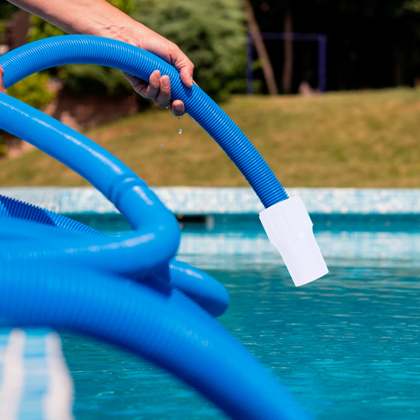

PVC Durable Hose Connector for Swimming Pool Vacuum Cleaner with Threaded Design Heavy Duty Pipe Adapter Easy to Use