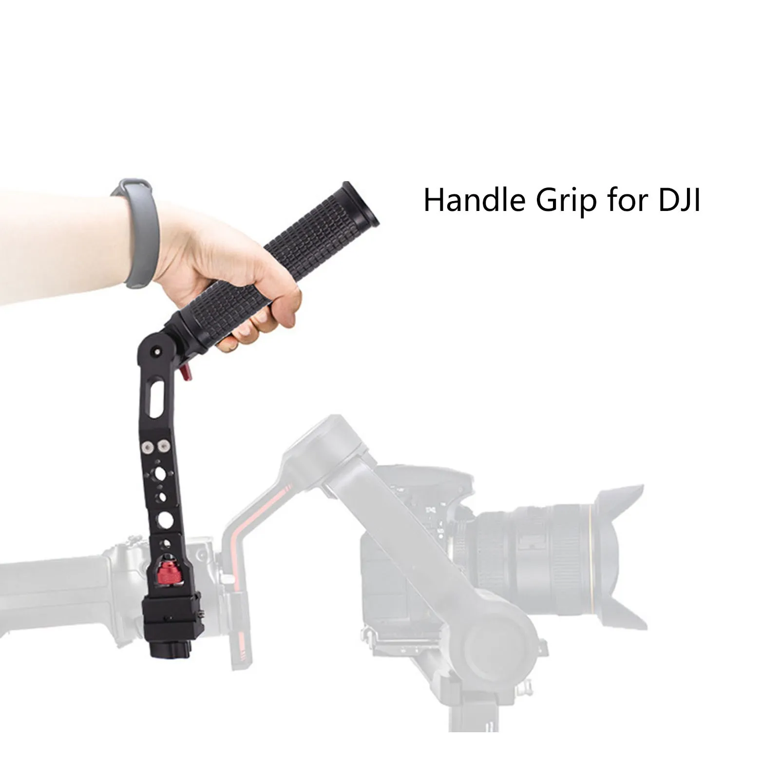 Carbon Fiber L Bracket Handle Grip w/ Foldable Cold Shoe Clamp Ronin RS2 RSC2 RS3 Handheld Stabilizer Part