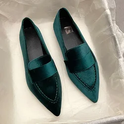 Women Flats Ballet Dance Pointed Toe Sandals Shoes 2024 Spring New Designer Loafers Shoes Suede Casual Sport Walking