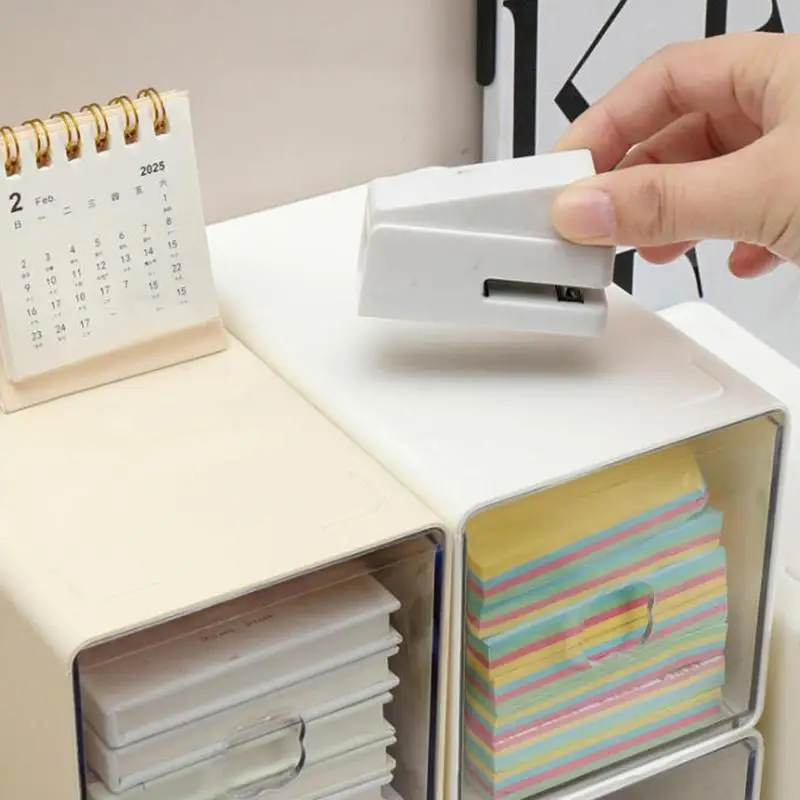 Stackable Plastic Desktop Storage Drawer Clear Panel Non Slip Design For Stationery Hair Accessories Small Daily Items