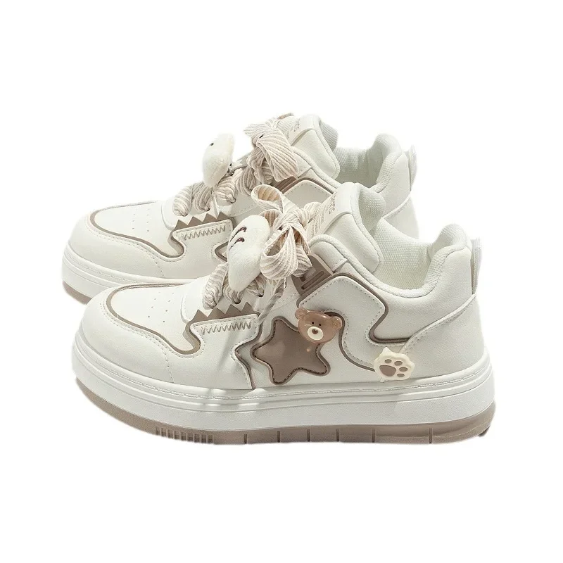 2024 New Platform Non-slip Women\'s Sneakers Vulcanize Shoes Fashion Flat Increase Lace Up Tenis Sport High Top Brands Shoes
