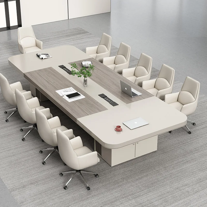 Conference Table Multimedia Room Large Office Long Table Meeting Room Reception Modern Simple Negotiation Table And Chair