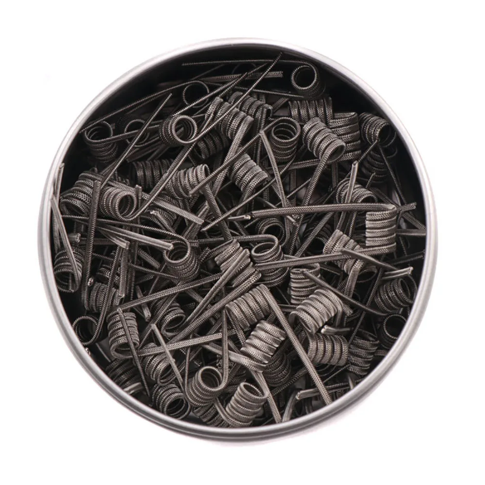 

NEW XFKM 100PCS/box NI80/A1/SS316L Alien v2 Fused Clapton Prebuilt Coils Premade Coil for MTL RDA RTA RBA Mod Heating Wire