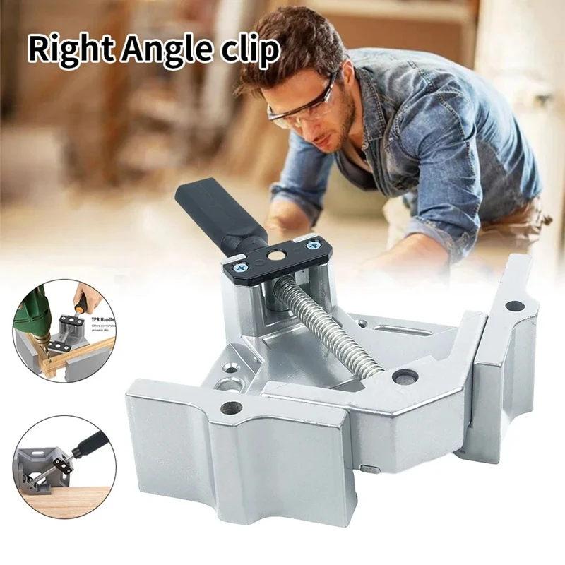 

Алюминиевый сплав 90 ° Прямоугольный зажим Прямоугольные тиски Сварка металла Деревообработка 90г. ° Инструмент для зажима фоторамки