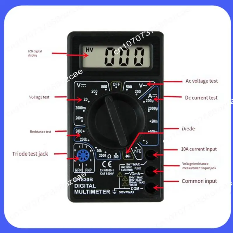 A26P DT830B ЖК-цифровой мультиметр для электрических испытаний, высокая безопасность DC/AC 750/1000 В вольтметр амперметр тестер Ом