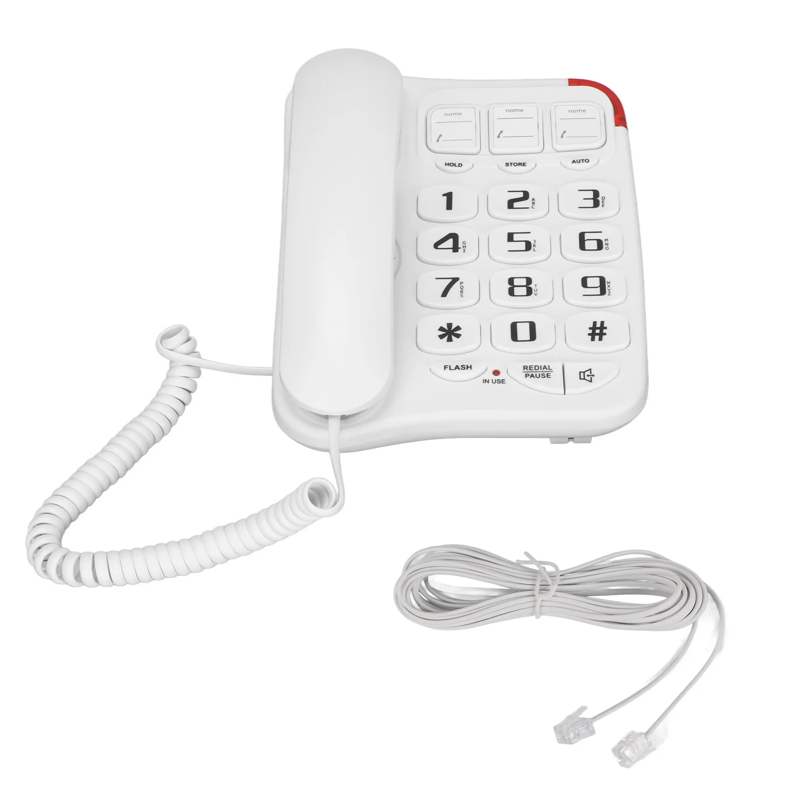 Universal Big Button Phone 3 Picture Keys Amplified Sound Corded Landline Telephone Easy to Use Durable for Seniors Home Office