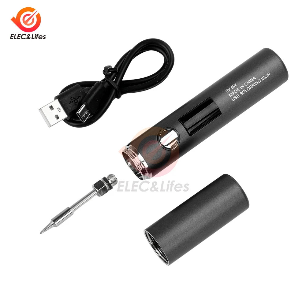 Беспроводной паяльник USB Type-C, ручка для инструментов, портативный, 5 В, 8-10 Вт, с электроприводом, перезаряжаемая и регулировка температуры