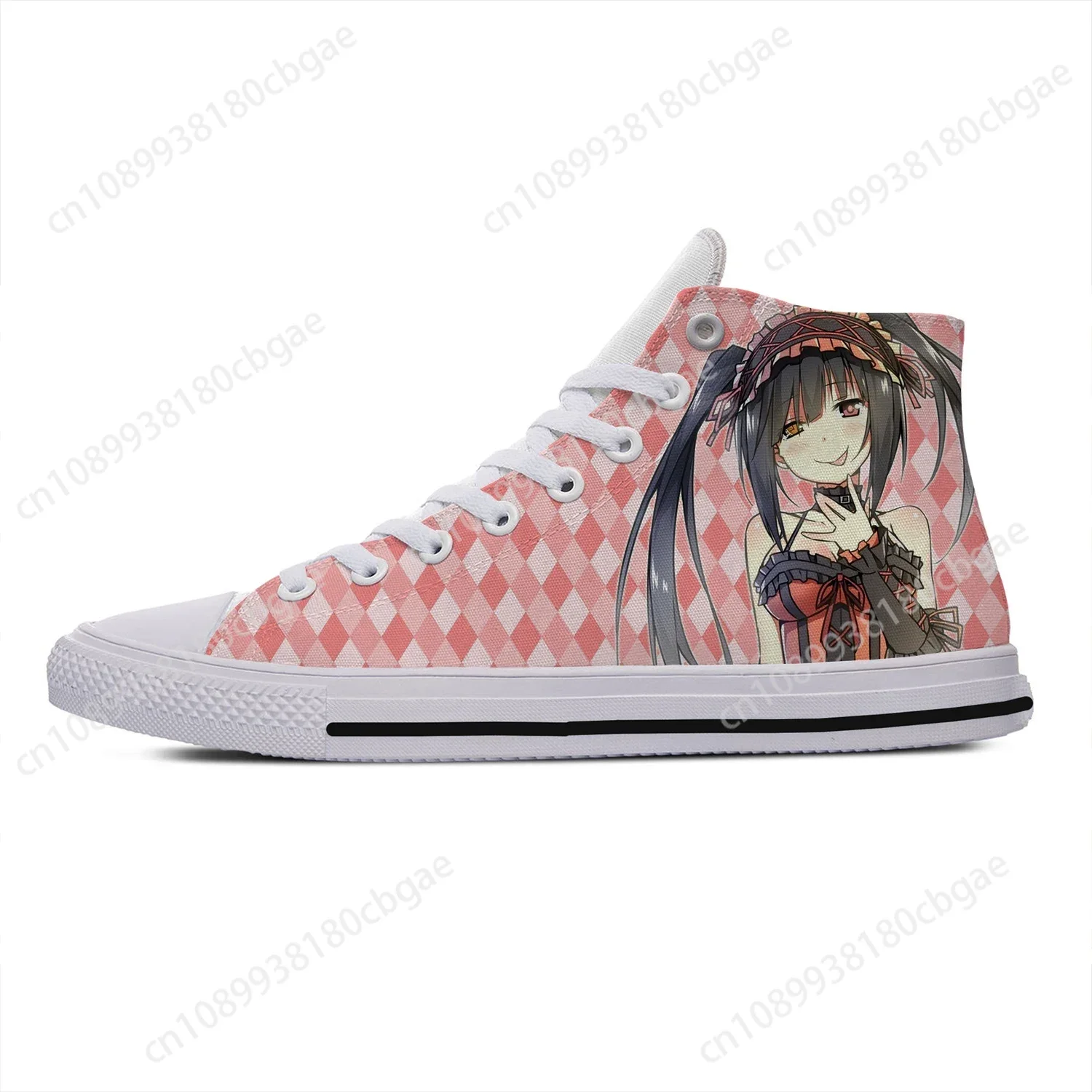 

Date A Live Tokisaki Kurumi High Top Sneakers Mens Womens Teenager Casual Shoes Canvas Running Shoes 3D Print Lightweight shoe