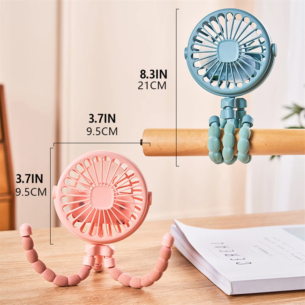 Octopus Shape Handheld Fan Standing Hanging Winding 4 Forms Night Light Design Rechargeable Long Battery Life Mini Outdoor Fan image 5