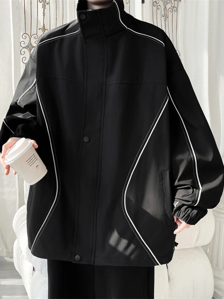 

Outdoor Waterproof Men's Jaet Spring 2024 New Oversize Stand Collar Loose Fit Faionable Brand Windproof Zipper Closure