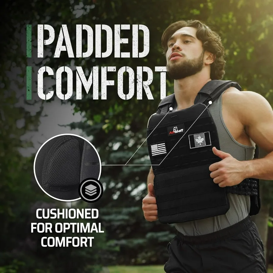 سترة Amstaff التكتيكية المرجحة لتمارين اللياقة البدنية، سترة وزن قابلة للتعديل مع قابلة للارتداء متعددة الاستخدامات لنهاية تدريب القوة