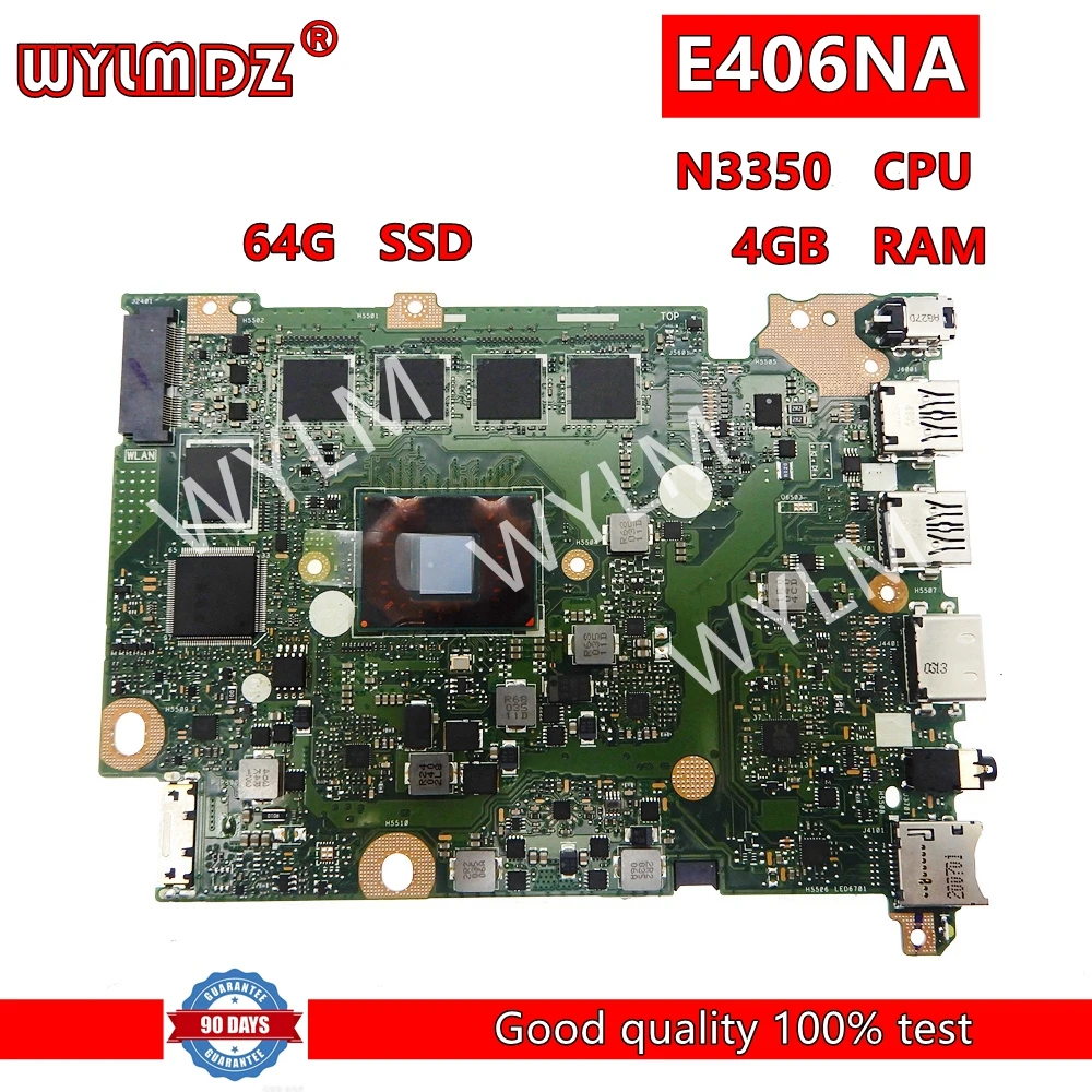 

E406NA Notebook Mainboard For Asus E406 E406N E406NA Laptop Motherboard DDR3L With N3350 CPU 4GB-RAM 64GB-SSD 100% Tested OK