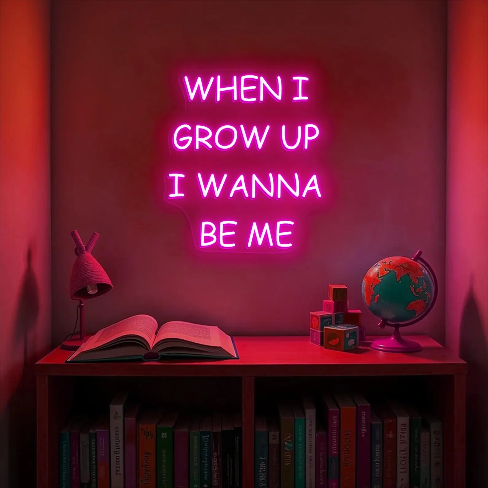 When I Grow Up I Wanna Be Me Neon Sign,Inspirational Kids Room NeonSign,Classroom Wall Decor,Motivational Quote Sign,Custom Sign