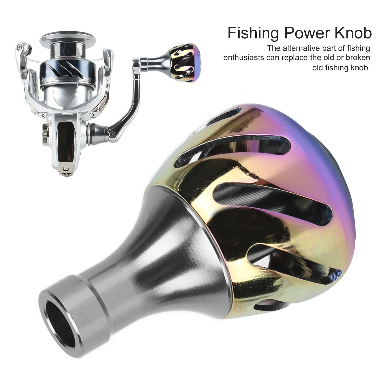 Fishing Power Knob Reel Handle Knob All Metal Colorful Fishing Accessories Replacement