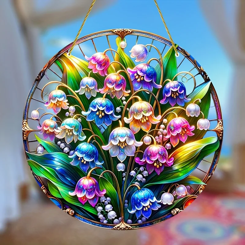 2D Flach, 1 Hochzeits-Sonnenfänger, Acryl Maiglöckchen Fensterhänger, Langlebige Heimdekoration, Geeignet für Verlobungen, Partys
