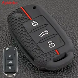 3 Button Car Remote Flip Key Fob Case Holder For Volkswagen Golf MK6 Polo Beetle Tiguan Touran Passat Caddy Jetta Eos Skoda Seat