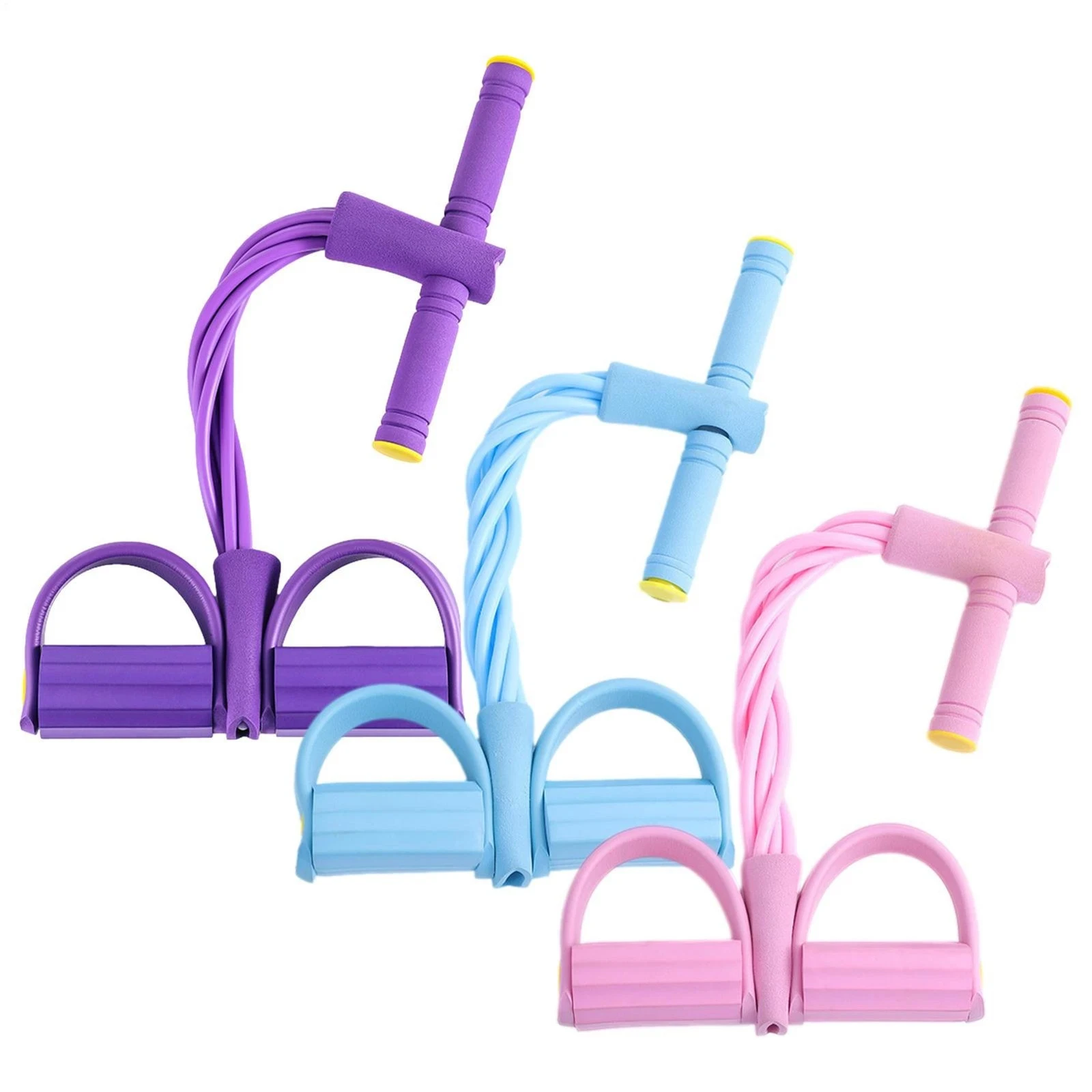 1pc Multi‑Function Home Fitness Elastic Pull Rope, Handle Pedal Resistance Band & 8‑Figure Pull‑Up Bar, Unisex Yoga Sit‑Up Pilates Exercise Equipment
