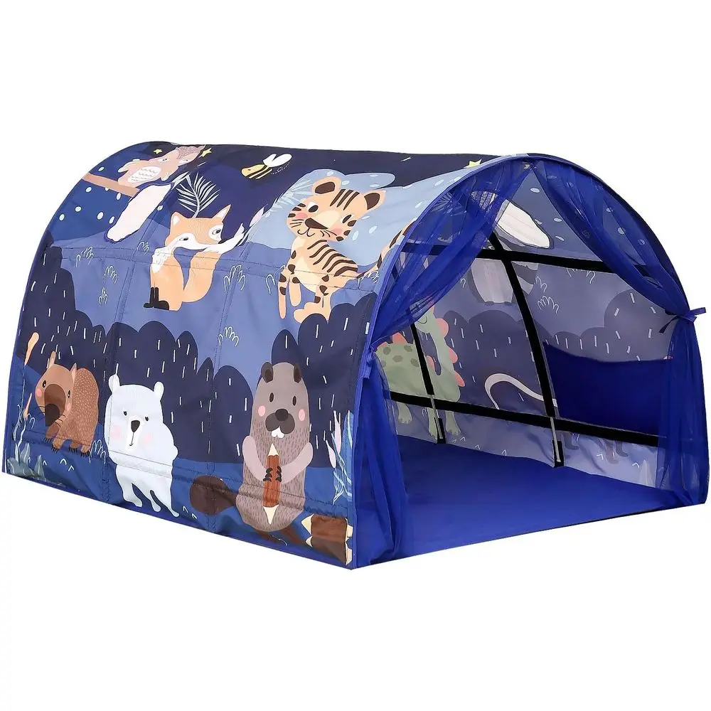 

CRAWLBO Kids Bed Tent Twin Beds -Zoos Wonder Play Tents Boys Girls Ventilated Indoor Play Tent Children Promotes Independent Pla