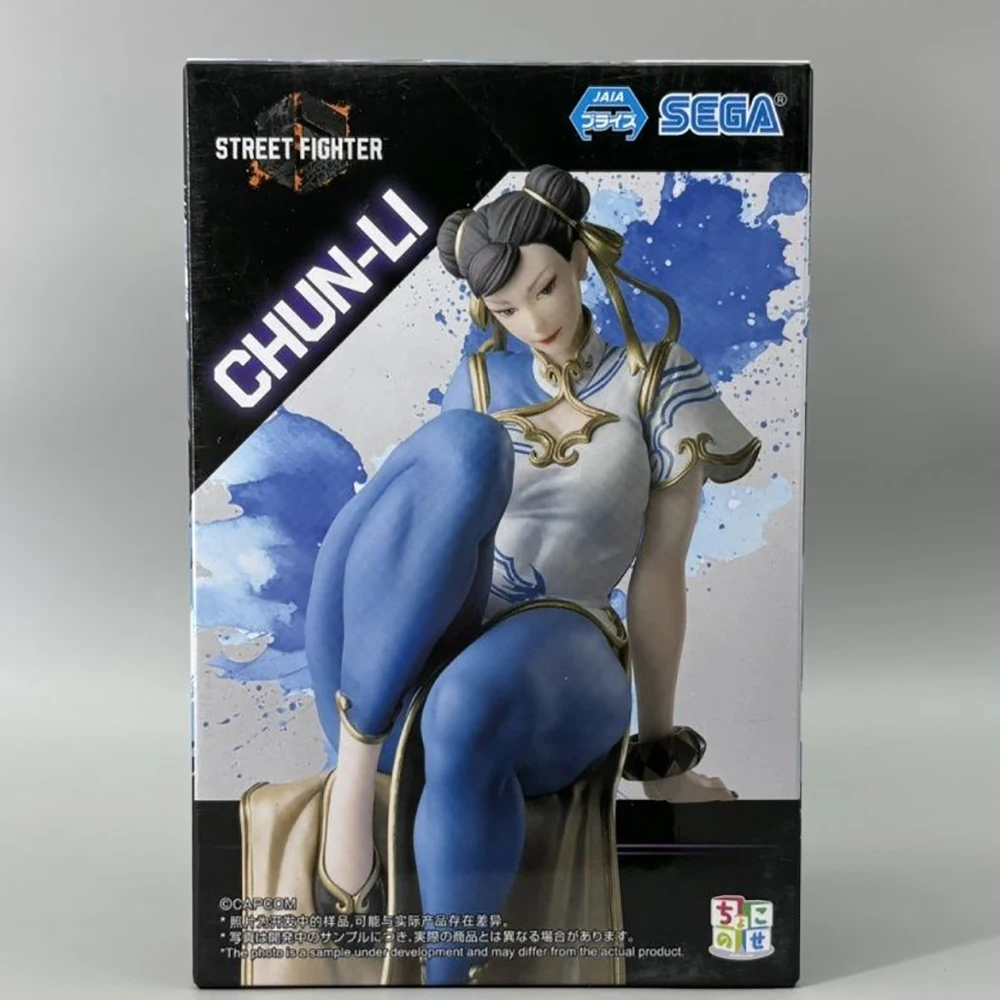 재고 있음 오리지널 SEGA 스트리트 파이터 6 Chun-Li 14Cm 액션 피규어 애니메이션 PVC 모델 소년을위한 Collectible Toys Kawaii Doll Gift