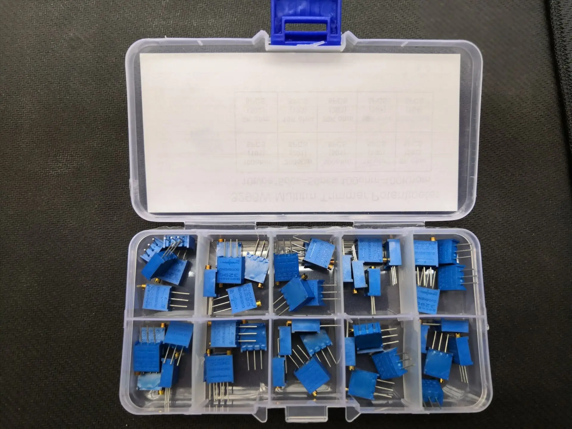 

50pcs Potentiometer Kit 100R 200R 500R 1K 2K 5K 10K 20K 50K 100K Adjust Resistor 3296w-101/201/501/102/202/502/103/203/503/104