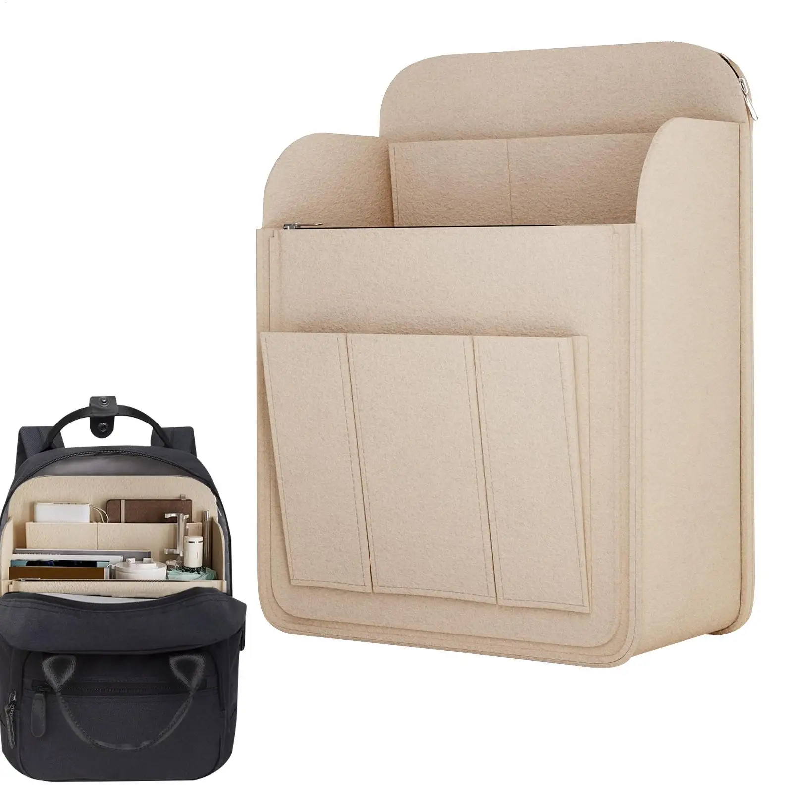 Bookbag Organizer Insert Large Capacity Portable Backpack Storage Bag Multi Pockets Rucksack Tidy Pouch for Cosmetics Phone