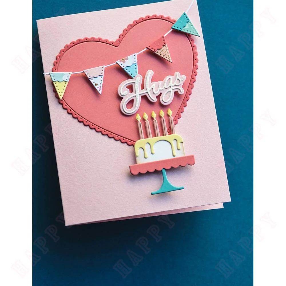 Happy Birthday Party Cake Dies Metal Cutting Dies Scrapbook Decoration Embossing Cake Die Template DIY Make Card handmade 2025