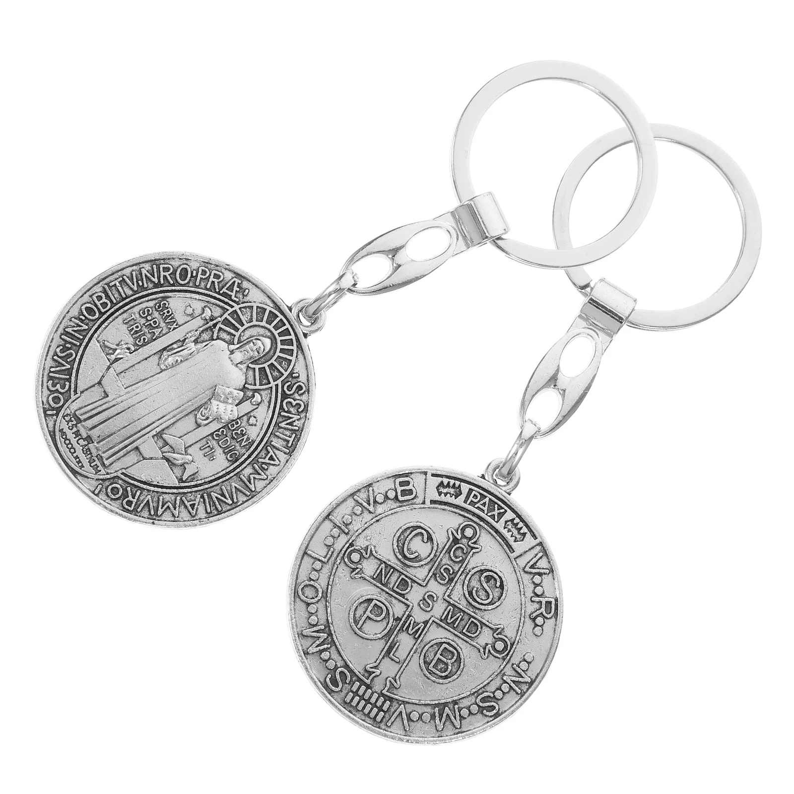 2 Pcs Metal Jewelry Key Chain Finding Decorate Crafts Bible Pendant Bag Charms Zinc Alloy for Making Chains Car Hangers