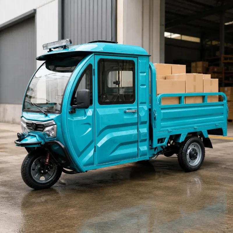 Electric Cargo Trike Customized 500 1000 KG Load Mechanical Drum Brake Side Rear Opening Cargo Box Short Route Transport