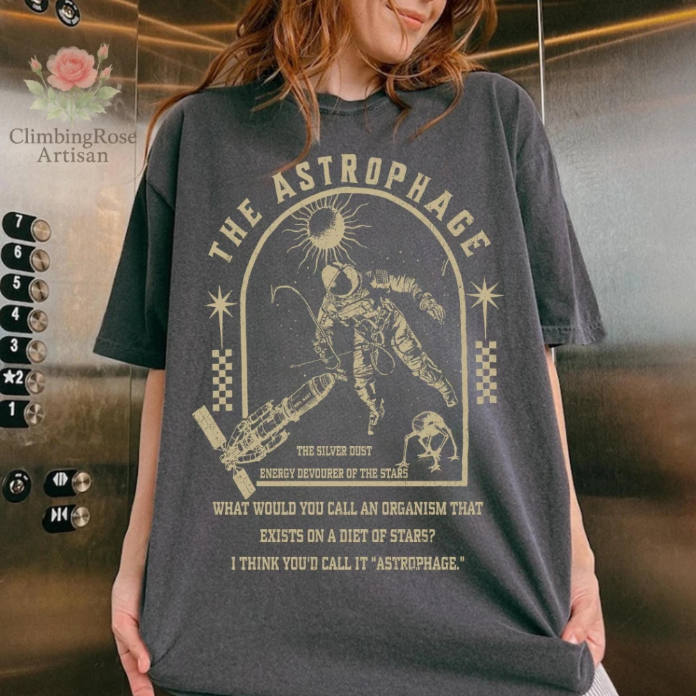 Astrophage Vintage T Shirt Project Hail Mary Shirt Rocky Amaze Design Book Lover Tshirts Space Nerd Artwork