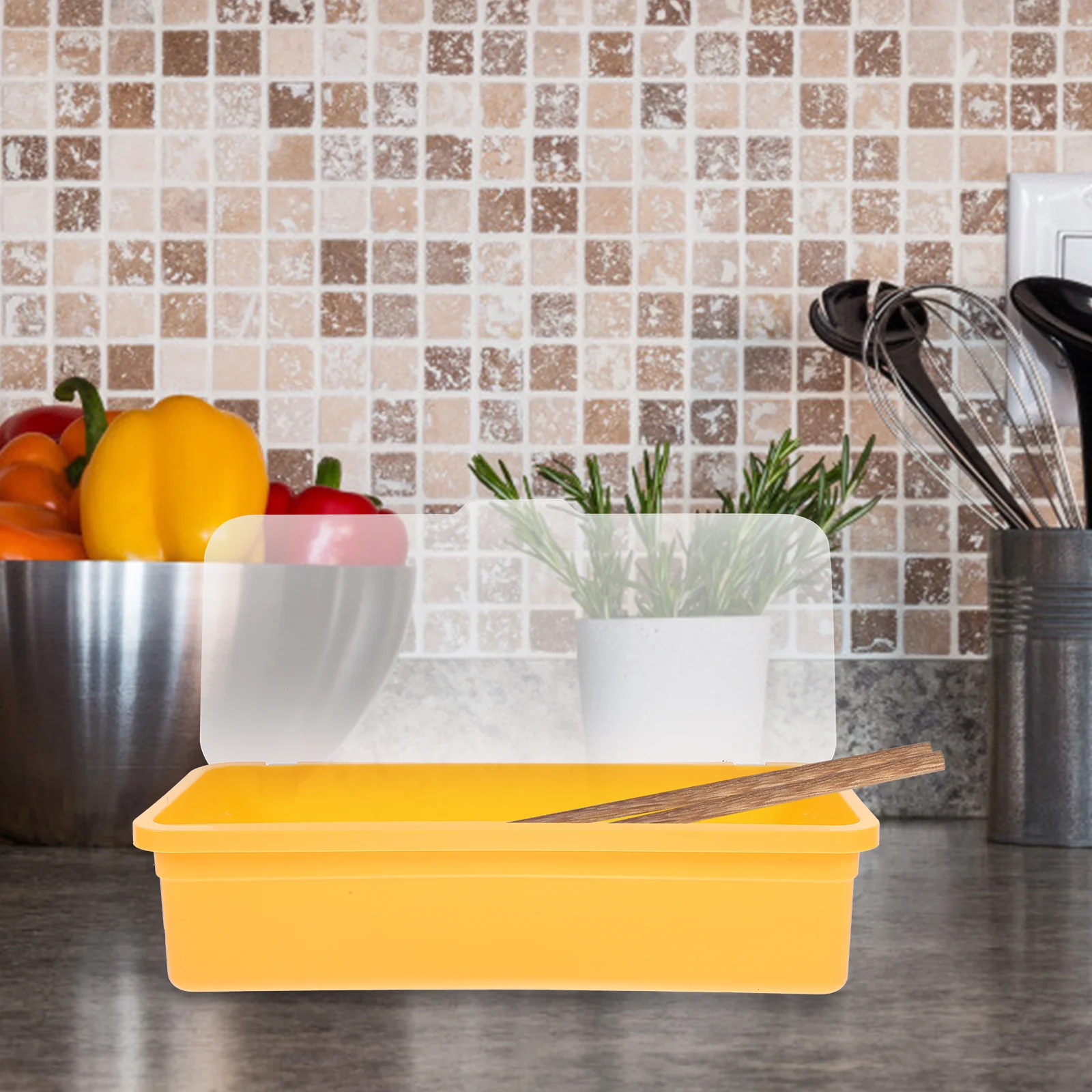 

Plastic Cutlery Storage Box Chopstick Holder Silverware Drying Rack Container ganizer Kitchen Tray Utensil Basket