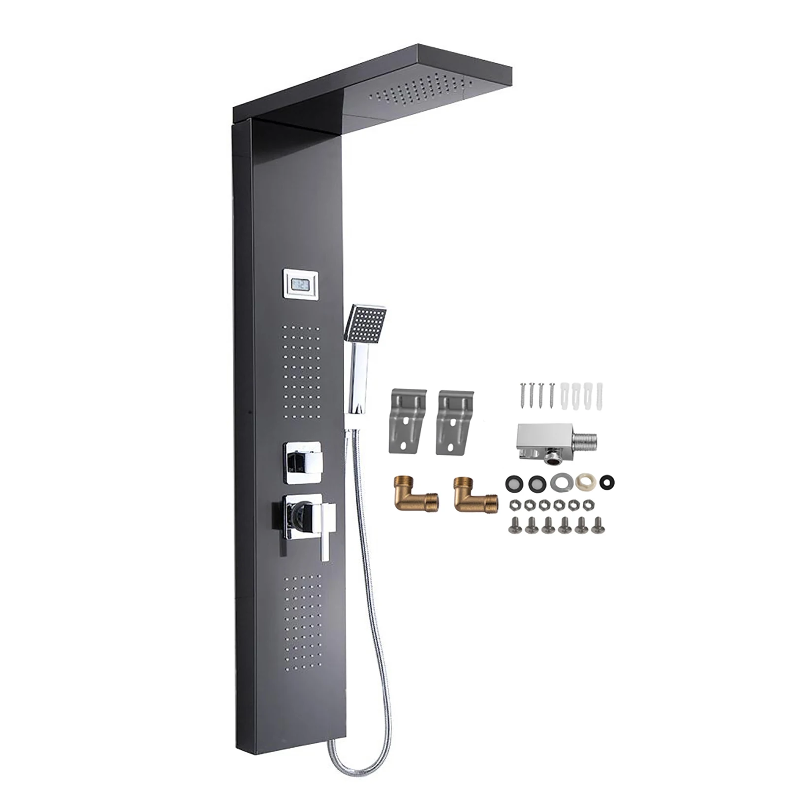 

Shower Panel Kit Stainless Steel Bathroom Shower Panel Rain Waterfall Spray with Handshower Kit Waterfall Spray Shower Panel