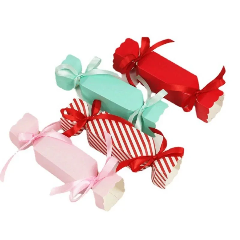 50pcs Multi Color Candy Box Wedding Favors and Gift Boxes Xmas Cracker Box Chocolate Package Wedding Baby Shower Party Supplies