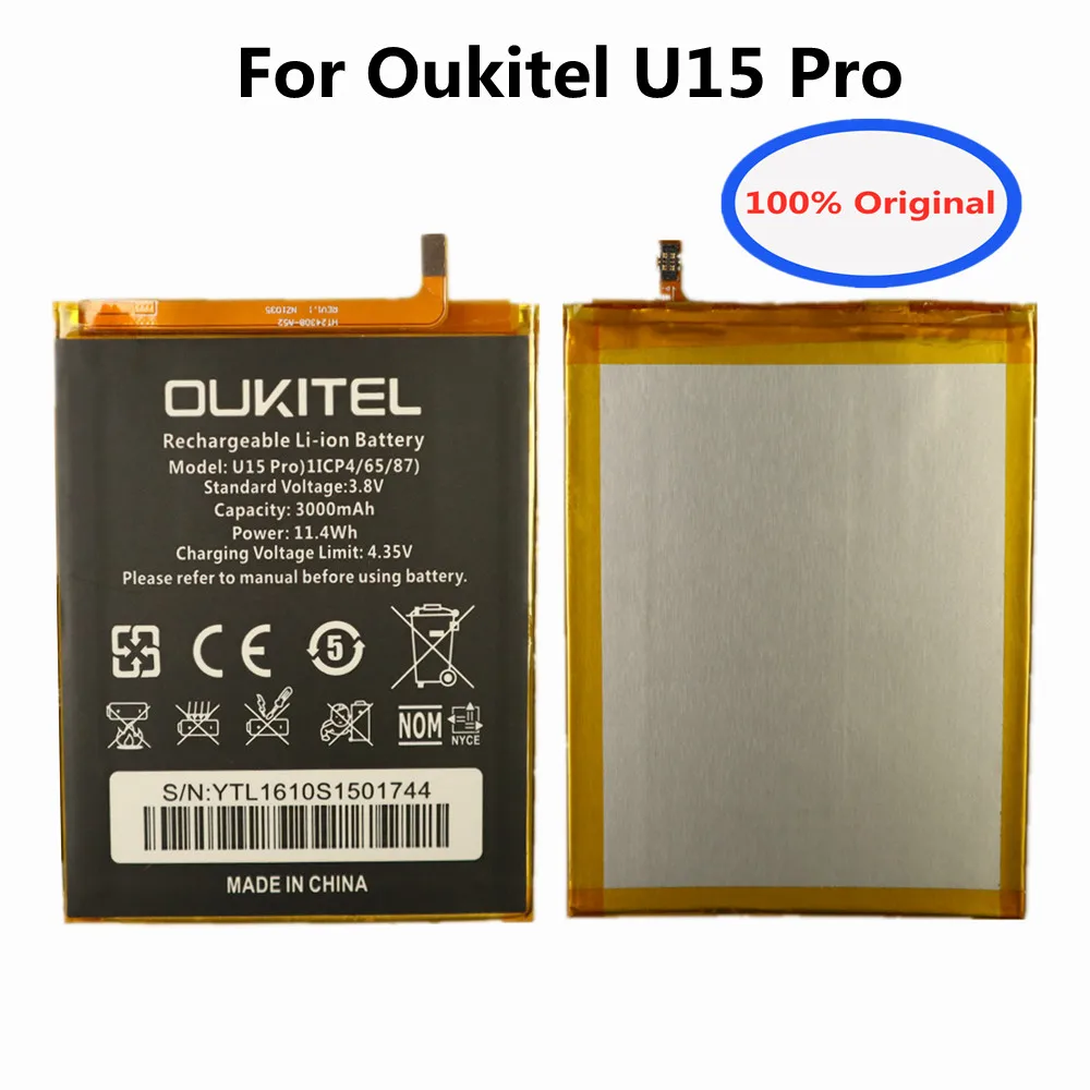 

100% New OUKITEL U15 Pro Replacement Battery 3000mAh For OUKITEL U15 Pro U15pro High Quality Bateria