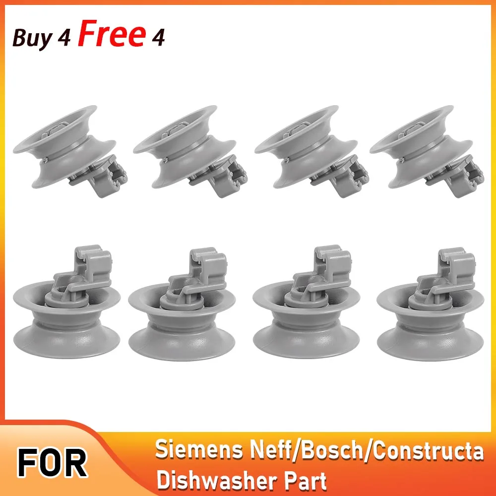 Cesta rolo rodas de máquina de lavar louça para siemens/neff/bosch/constructa para universal máquina de lavar louça cesta superior rodas 8 peças kits acessórios