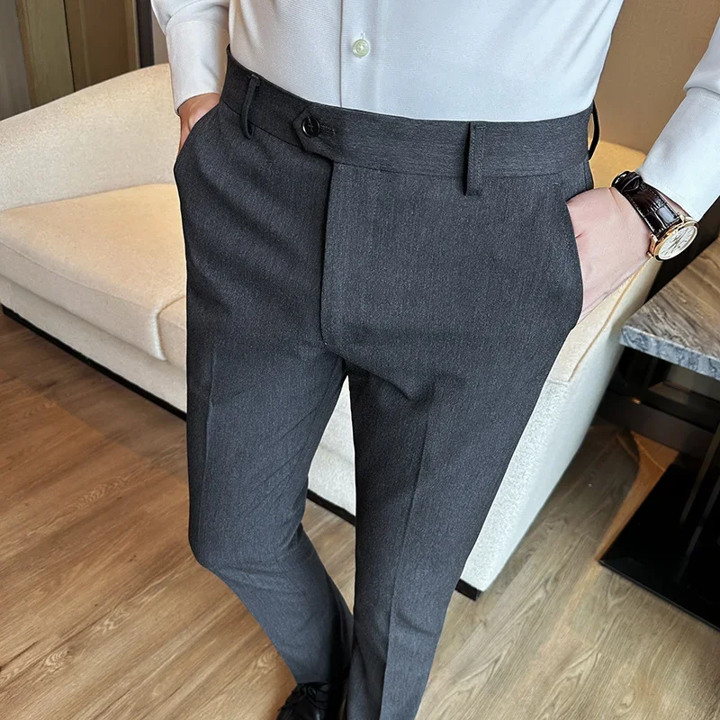 Größe 28-44 High-End-Marke Boutique Echtzeit einfarbig Herren Casual Business Anzug Hose Luxus Herren schlanke Freizeit hose