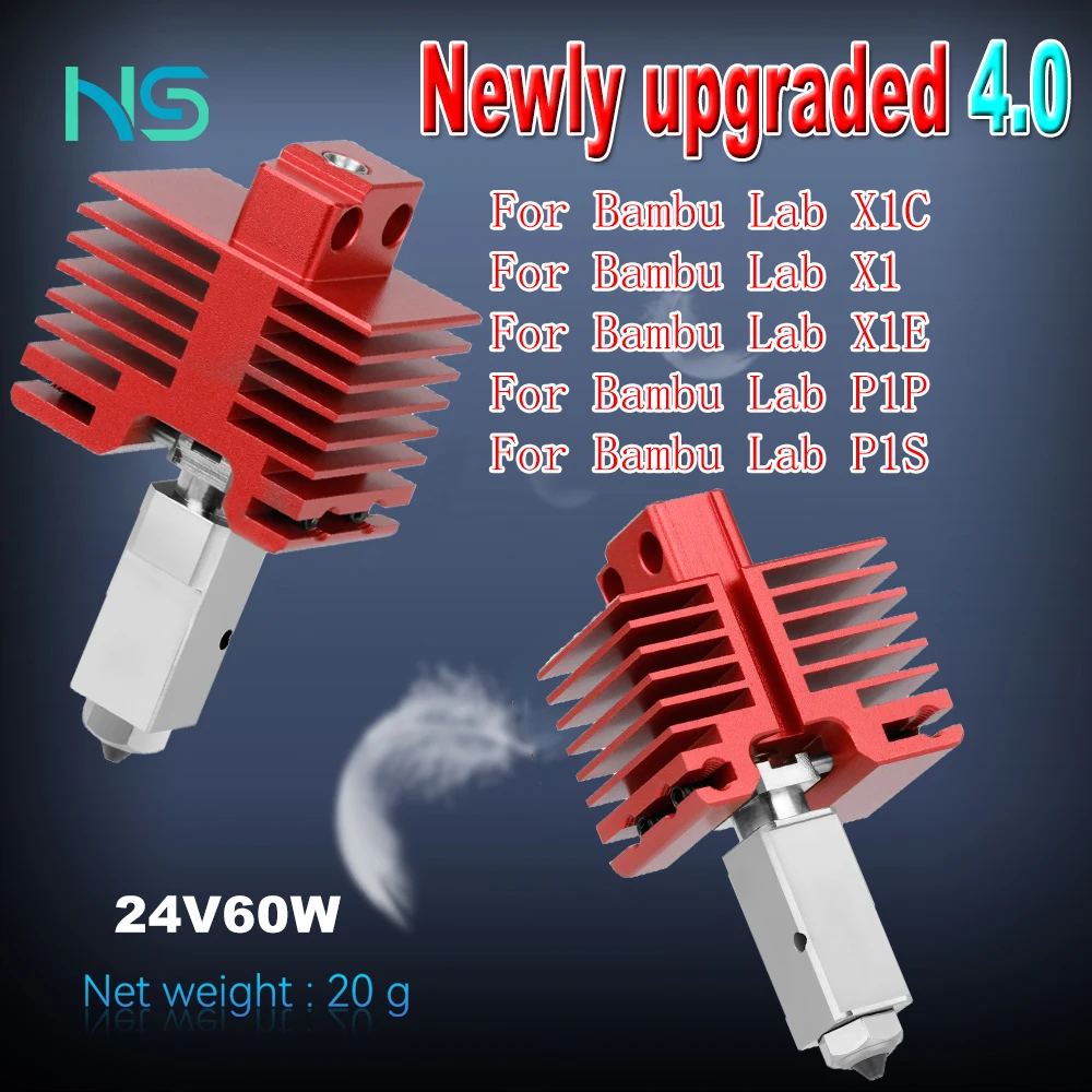 New Upgrade TZ4.0 Hotend for BambuLab P1S,P1P,X1,X1C,X1E One-piece hardened steel nozzle Hot End Kits 3D printer accessories