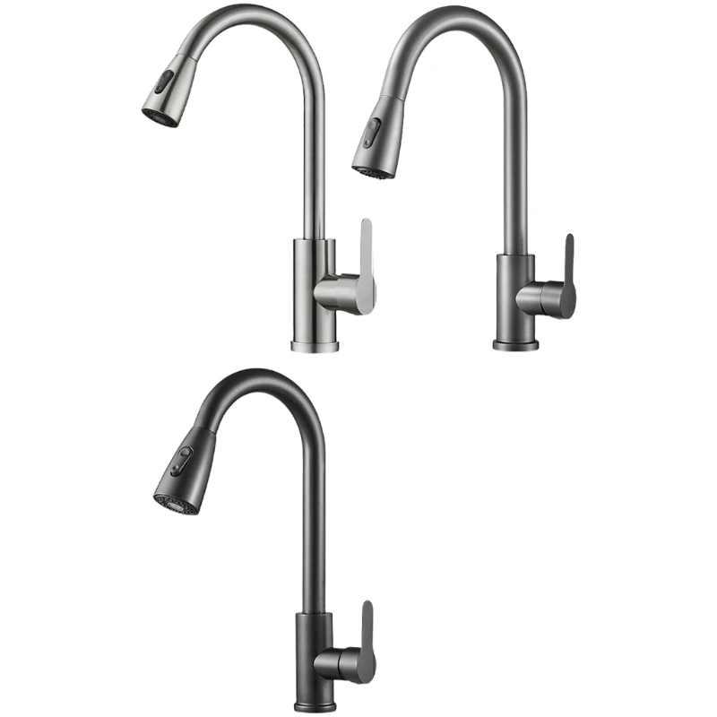 Flexible Pull Out Bathroom Tap Splashes Proof Designs Stretchable Kitchen Sink Faucet Hot/Cold Water Switches for House