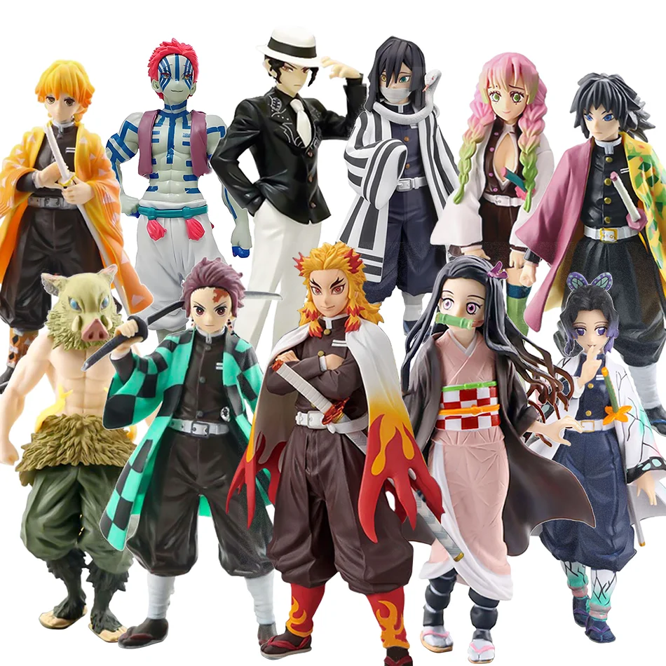 15cm Anime Devil Killer Kimetsu no Yaiba Character Nezuko Tanjirou Mitsuri Shinobu Zenitsu Kyoujurou Action Doll Model Toy Gift